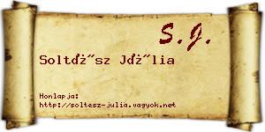 Soltész Júlia névjegykártya